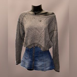 Chic Destroyed Grey Sweatshirt💕